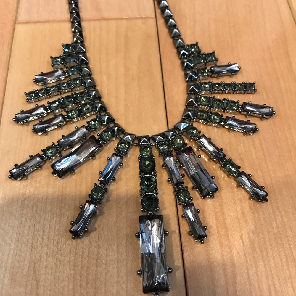 Dark Silver Statement Necklace - image 2